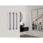 Heated Towel Rail Single Bar Round Gunmetal